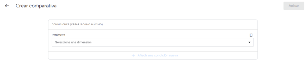 Crear una nueva comparación en Google Analytics 4