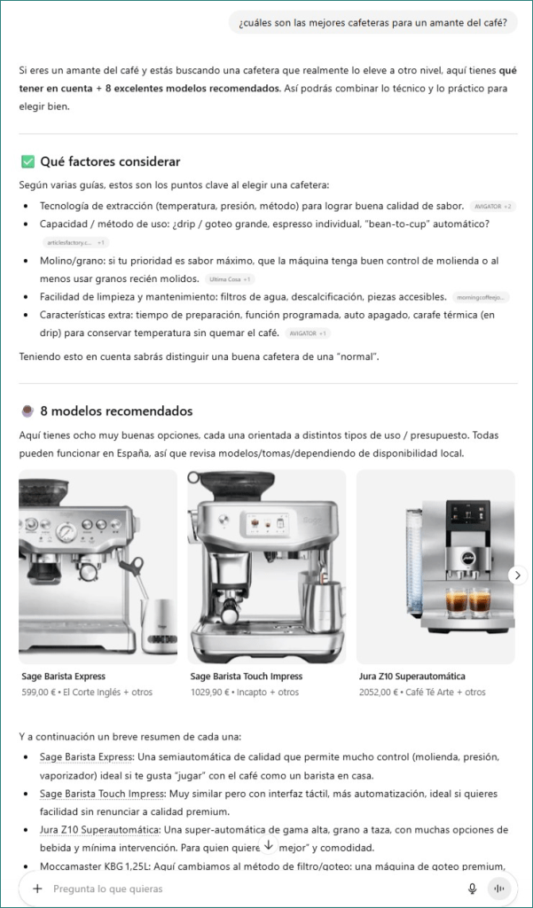 GEO: listados y rankings de marcas en ChatGPT