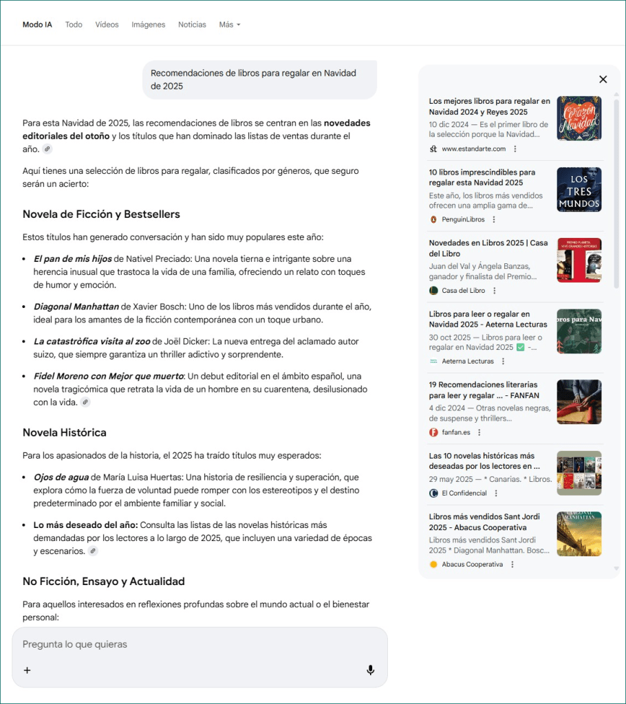 Búsqueda en el Modo IA de Google